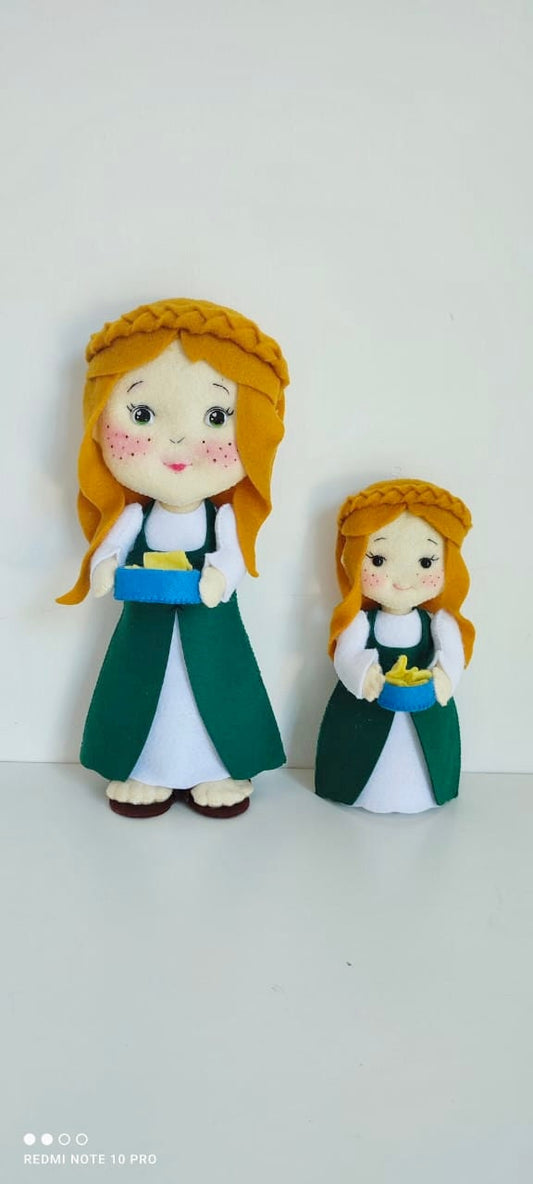 Personalized Saint doll, St. Bridget of Ireland , first communion gift , saint ornaments