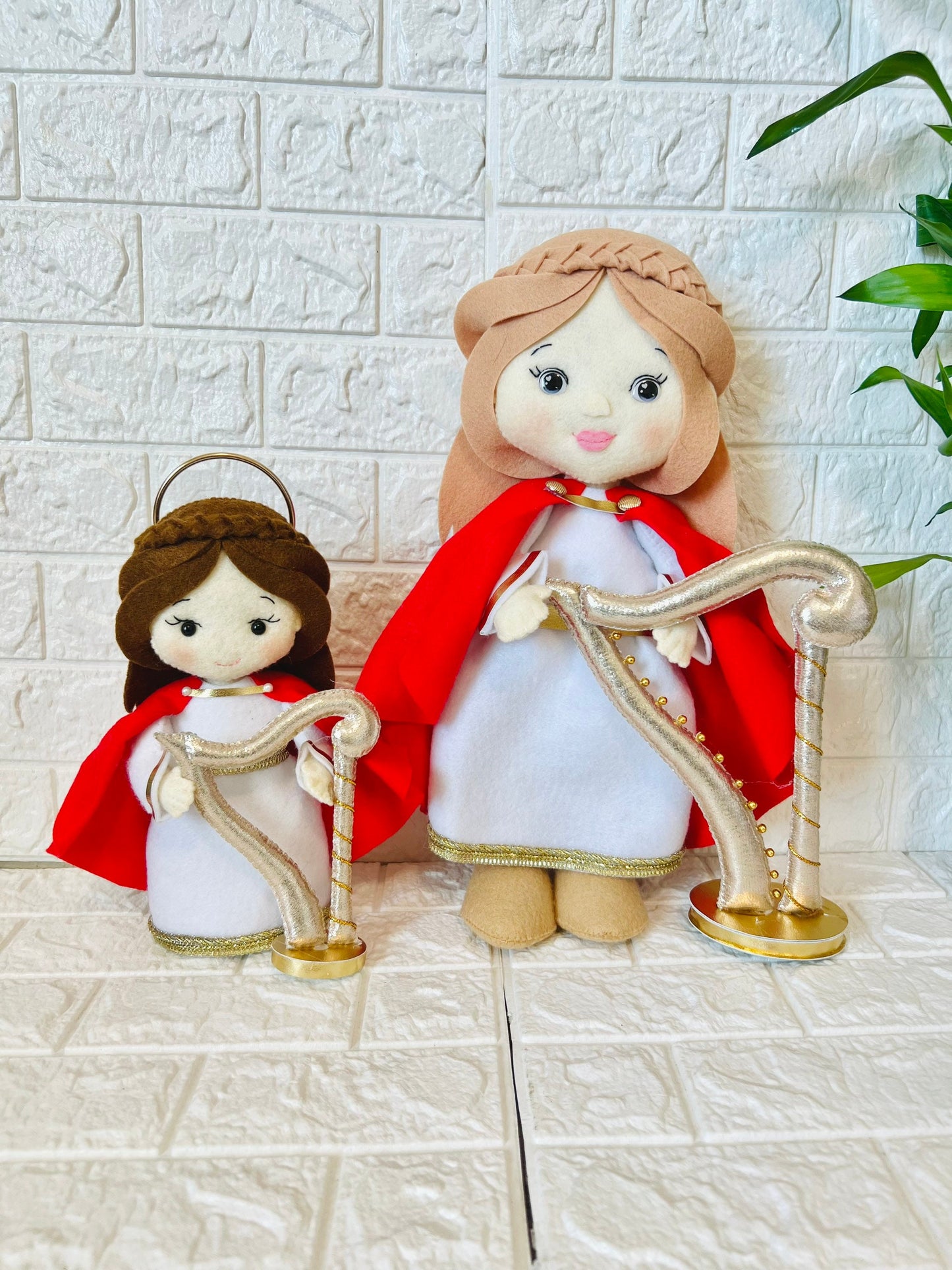 Saint Cecilia doll, saint ornaments, Mother Mary doll, first communion gift, confirmation gift, personalized saint doll