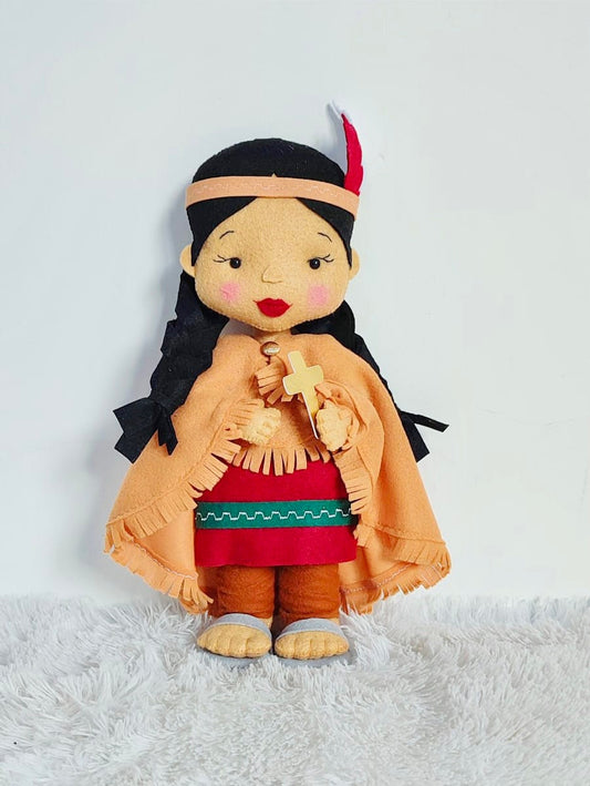 Saint Kateri doll, Saint Kateri, aint doll, saint ornaments, baptism gift, first communion gift, confirmation gift, customized saint dolls