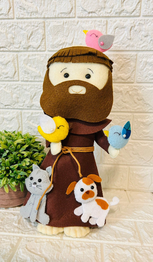 Saint Francis of Assisi, saint doll, saint ornaments, baptism gift, first communion gift, confirmation gift, personalized saint doll