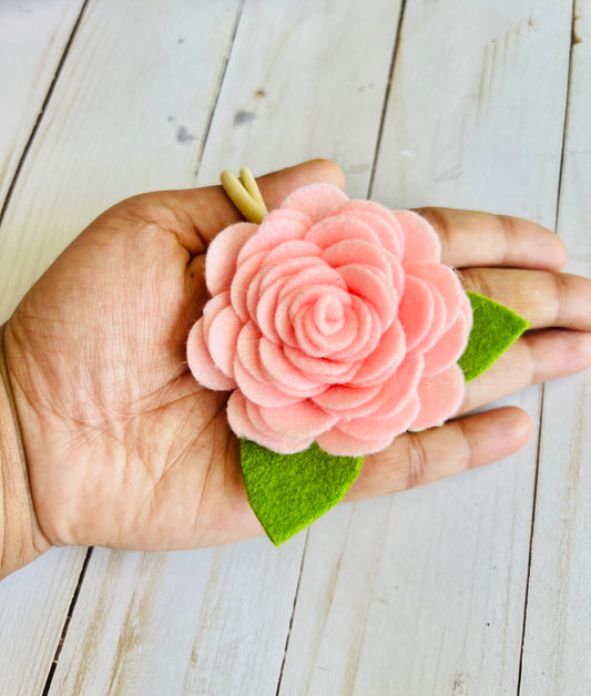 Felt rose hair band and two hair clips