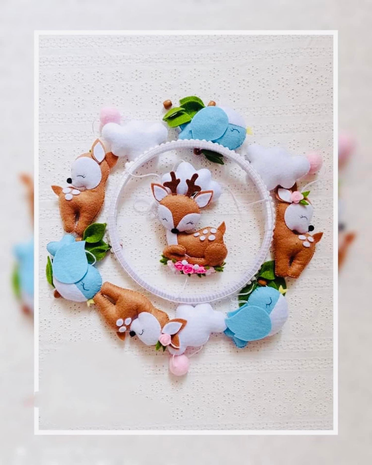 Woodland theme crib mobile / woodland nursery mobile / Felt Jungle nursery mobile / baby animal mobile / deer birds theme  / nursery mobile