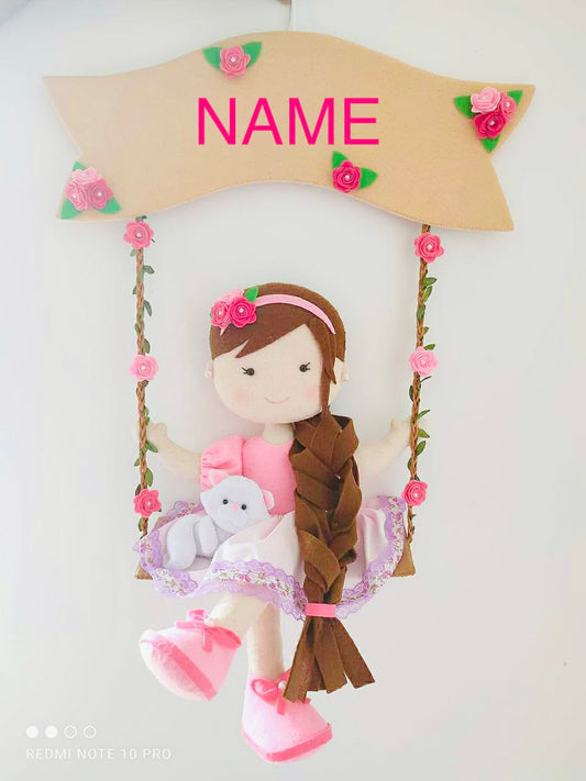 felt personalized Custom Name Sign Name Sign  Childs Room Door  Dorm Name Sign for Nursery Girl Wall Baby Room Decor