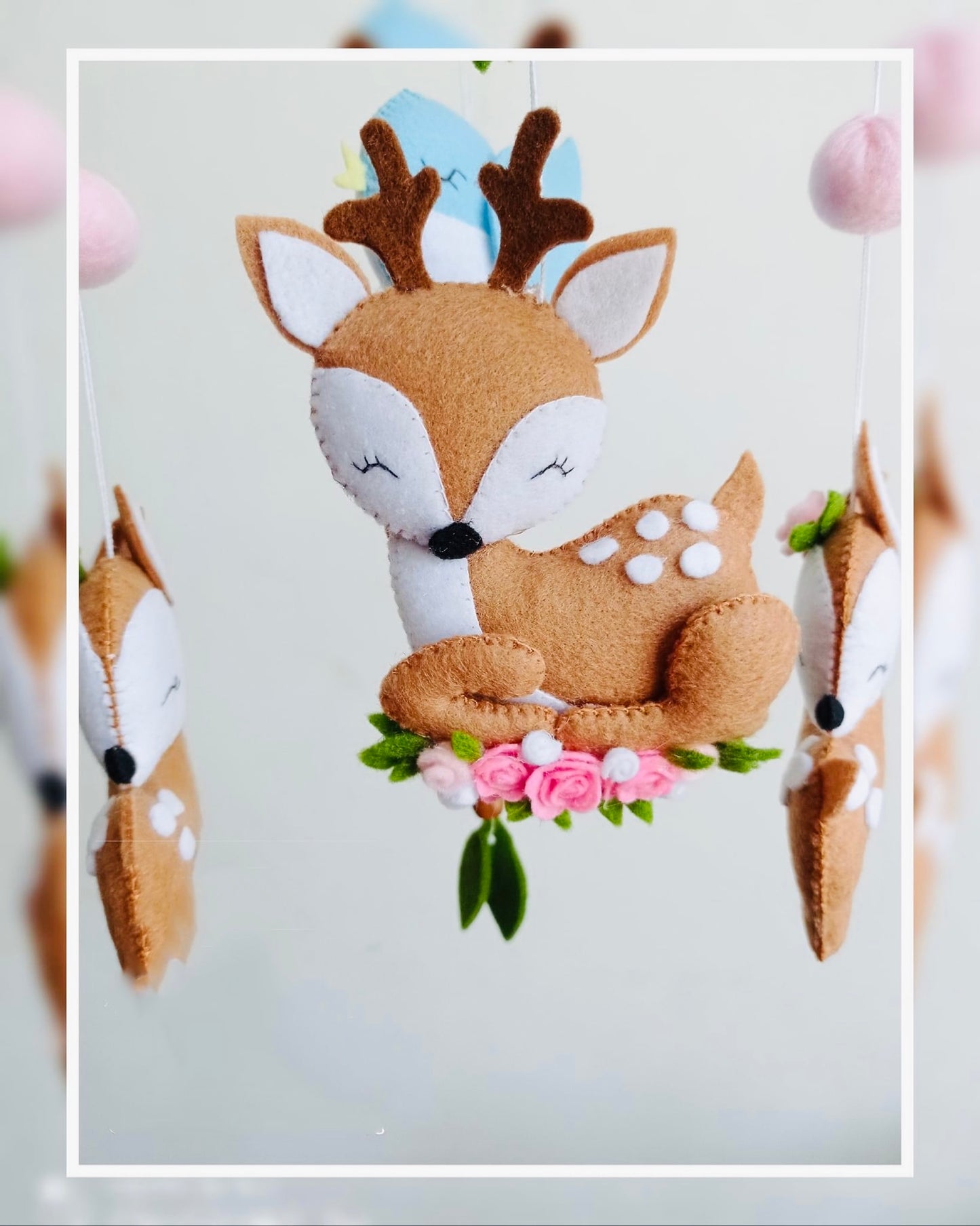 Woodland theme crib mobile / woodland nursery mobile / Felt Jungle nursery mobile / baby animal mobile / deer birds theme  / nursery mobile