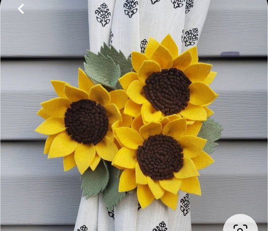 Sunflower curtain ties