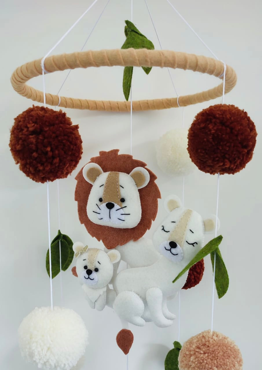 Lion family nursery mobile , Family theme mobile