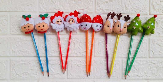 Christmas pencil toppers with pencil