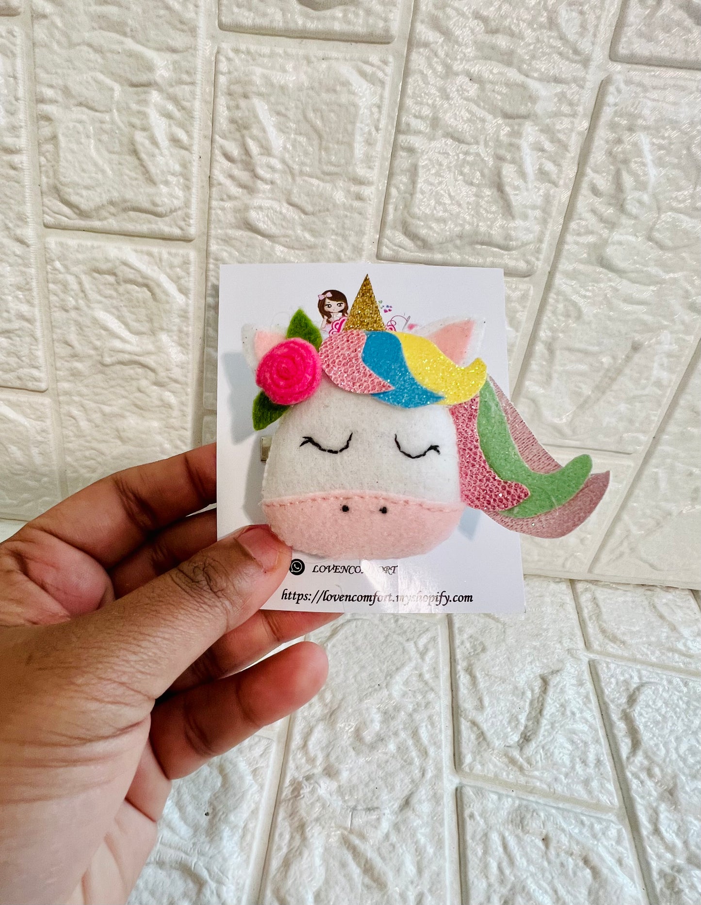 Unicorn hair clip/ band