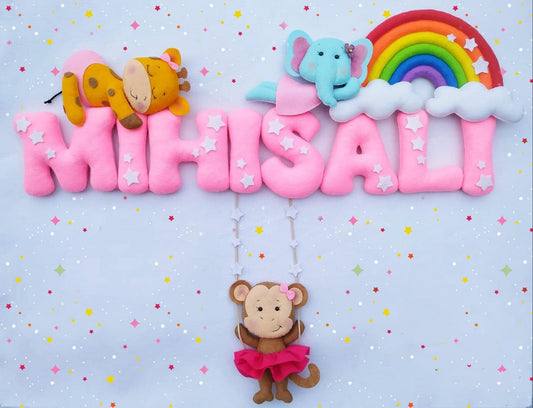 rainbow personalized name banner felt, Felt name banner, Baby name banner, felt, name garland, Letters for nursery, personalized garland,